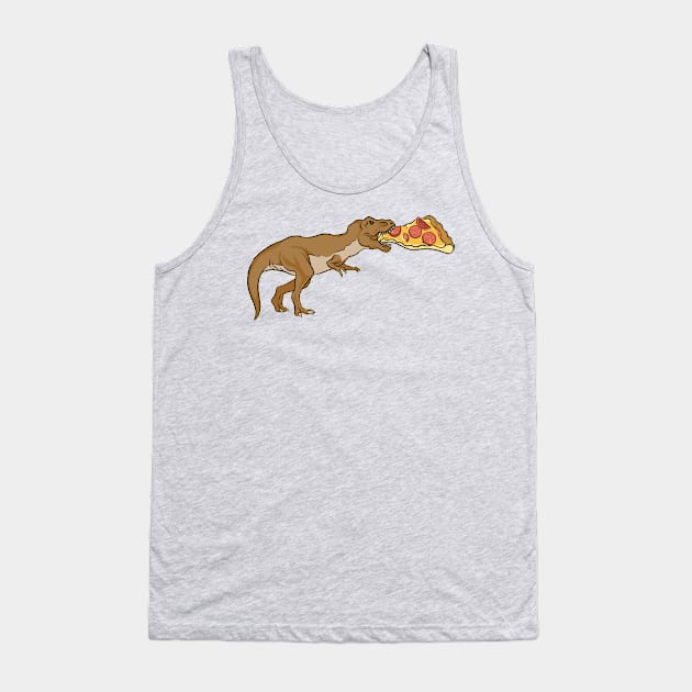 T-Rex Going After a Piece of Pepperoni Pizza Tank Top by JoeHx